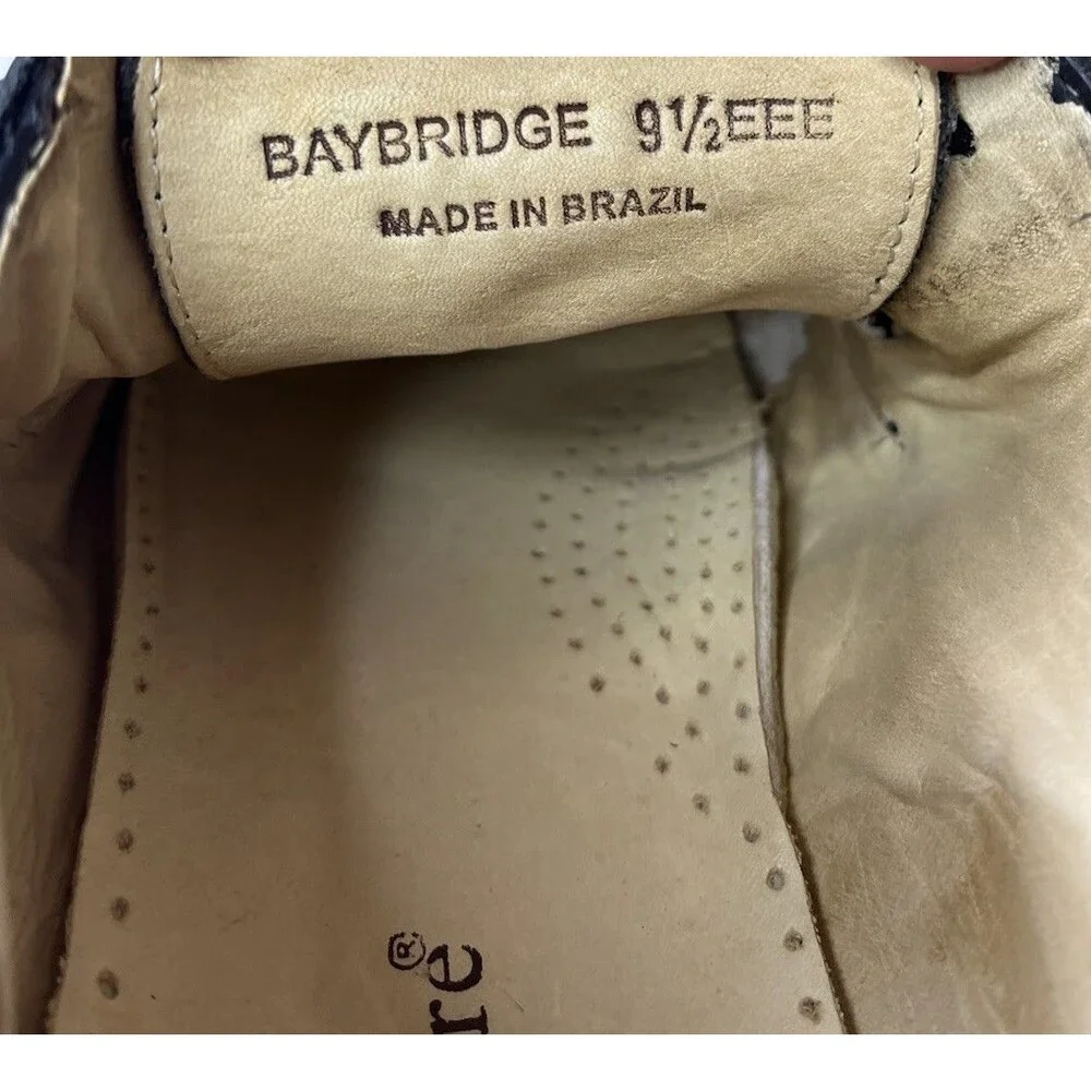 Studio Belvedere Bay Bridge Mens Black Oxford Casual Shoes 9.5 EEE Extra Wide